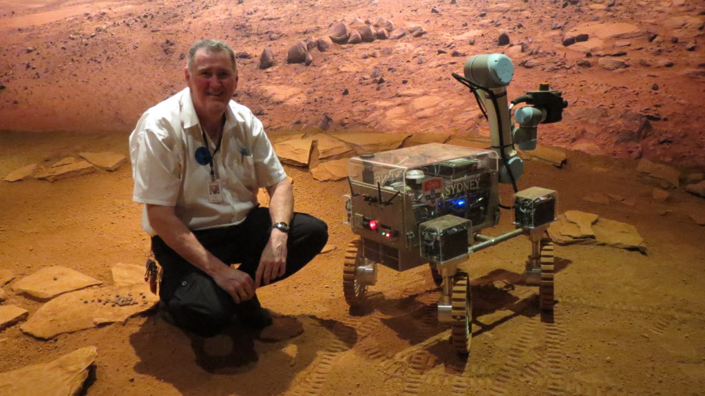 Geoff Wyatt, Education Program Producer, in the Museum's Mars Lab